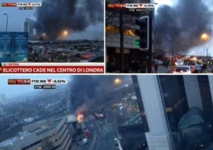 Elicottero cade sul centro di Londra (fermi-immagine SkyTG24