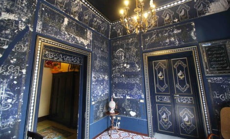 IL PRESIDENTE DELLA LEGA MUSULMANI IN ITALIA FAREED AL KHOTANI, VISITA LA PICCOLA MOSCHEA A CASA CADILI-GIARRUSSO, IN VIA PORTA DI CASTRO.