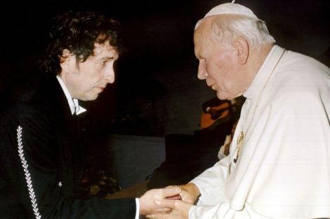 Bob Dylan e Giovanni Paolo II al Congresso eucaristico di Bologna del 27 settembre 1997