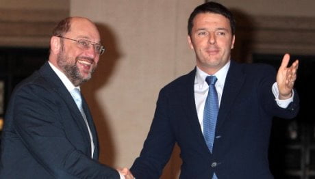 The New Italian Prime Minister Matteo Renzi Meets European Parliament's President Martin Schulz