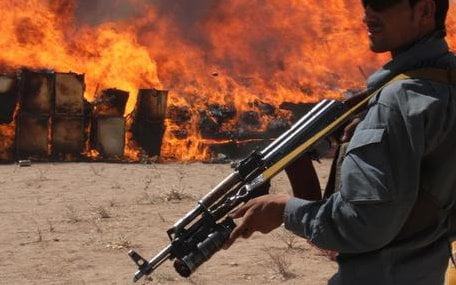 Afghan authorities burn drugs in Herat