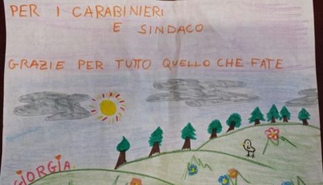 Maltempo: il disegno di una bimba per ringraziare sindaco e carabinieri