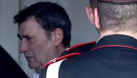 Police cars surround the tribunal of Milan