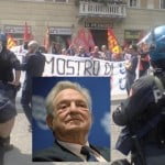 Festival economia: manifestazione de sindacati di base contro il premier Renzi