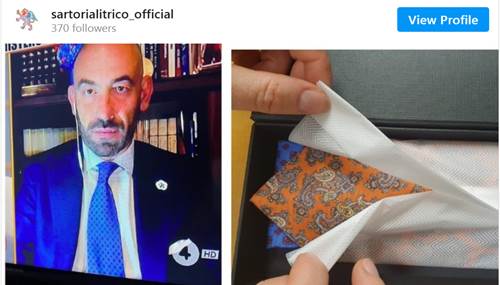 Bassetti diventa testimonial di una nota sartoria