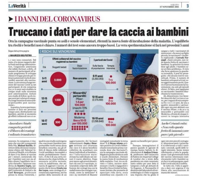 vaccino ai bambini