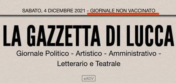 La Gazzetta di Lucca' giornale non vaccinato