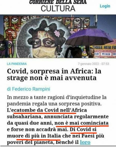 africa pandemia inventata