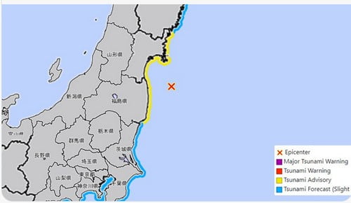 Giappone, terremoto di magnitudo 7.3