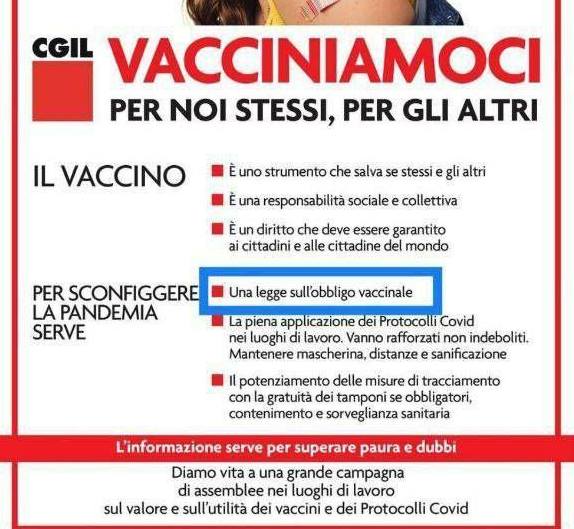 cgil vaccino