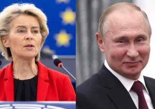 von der Leyen e Putin