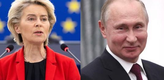 von der Leyen e Putin
