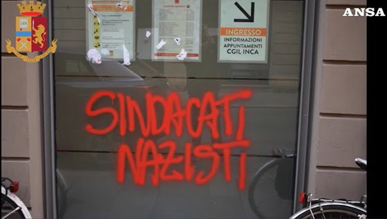 scritta contro Cgil