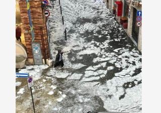 bomba d'acqua e grandine a Pesaro
