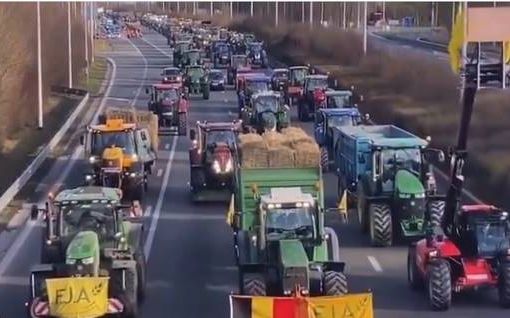 Agricoltori belgi verso blocco del porto di Zeebrugge agricoltori belgi