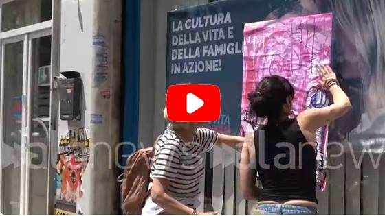 Femminista imbratta sede di Pro Vita & Famiglia