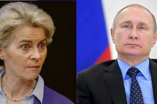 UE: “Putin negozierà solo se capisce che sta perdendo” Putin e von der Leyen