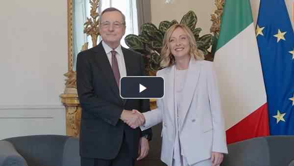 Meloni riceve Draghi a Palazzo Chigi