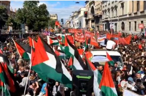 manifestazione in sostegno della Palestina