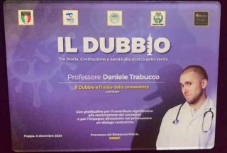 Riconoscimento al prof. Daniele Trabucco