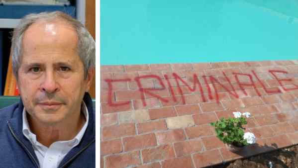 Scritte ‘no vax’ sulla villa di Crisanti: “disagio psichico” Scritte ‘no vax’ sulla villa di Crisanti: “disagio psichico”