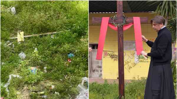 Roma, croce rimossa e gettata tra i rifiuti Roma, croce rimossa e gettata tra i rifiuti