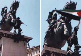 Torino, vigile del fuoco sventola la bandiera palestinese che doveva rimuovere