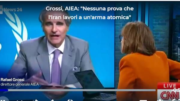 Grossi, AIEA: “Nessuna prova che l’Iran lavori a un’arma atomica” Grossi, AIEA: “Nessuna prova che l’Iran lavori a un’arma atomica”
