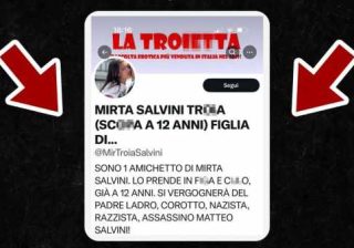 insulti volgari e pesantissimi contro la figlia di Salvini