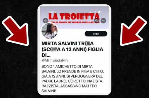 insulti volgari e pesantissimi contro la figlia di Salvini