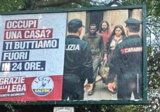 manifesti della Lega su abusivi e borseggiatori