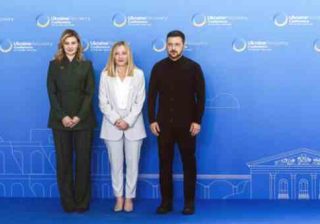 Olena, Meloni e Zelensky