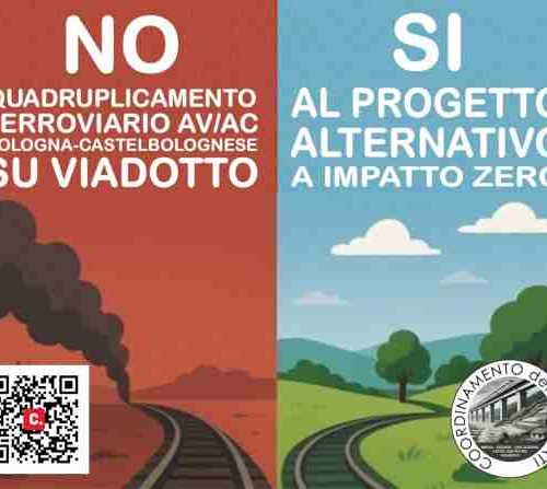 No al quadruplicamento ferroviario, cittadini e tecnici: sì a progetto alternativo quadruplicamento ferroviario Bologna-Castel Bolognese