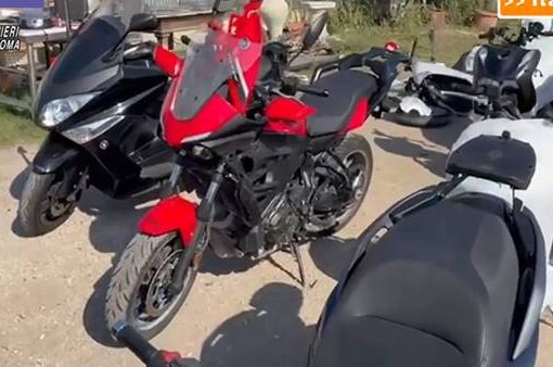 Deposito di moto rubate nella riserva naturale dell’Aniene: denunciati un rom e 4 nordafricani moto rubate