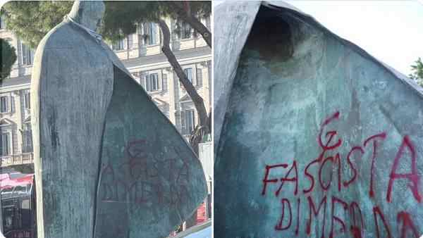“Fascista di me…”, imbrattata statua di Papa Giovanni Paolo II