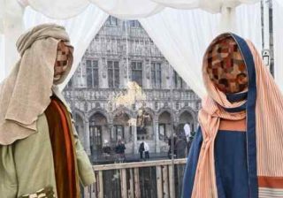 presepe nel centro di Bruxelles