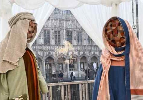presepe nel centro di Bruxelles