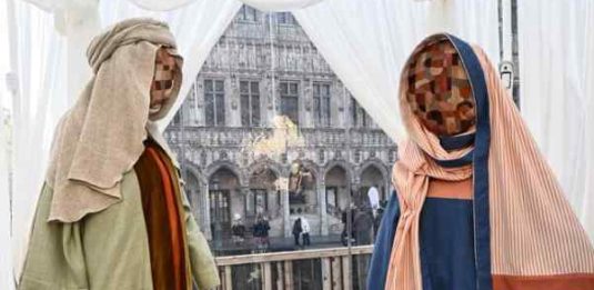 presepe nel centro di Bruxelles