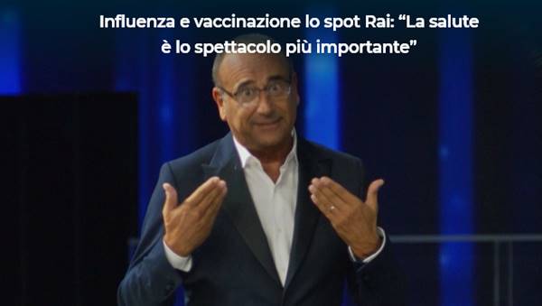vaccino influenza spot tv con carlo conti schillaci ringrazia la rai da Imolaoggi.it vaccino influenza spot tv con carlo conti schillaci ringrazia la rai