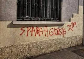 "Spara a Giorgia", scritta siglata Br