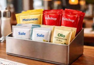 bustine di ketchup e maionese