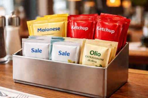 bustine di ketchup e maionese