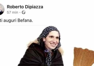 Befana con il volto di Schlein