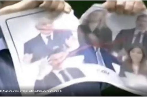 Iran, deputato strappa in aula le foto di Mattarella e dei leader UE