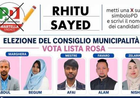 Il Partito democratico a Venezia sta candidando un blocco piuttosto numeroso di bengalesi