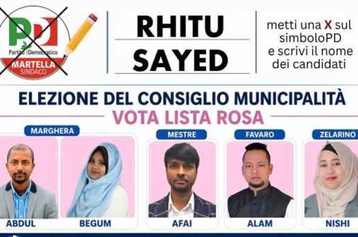 Il Partito democratico a Venezia sta candidando un blocco piuttosto numeroso di bengalesi