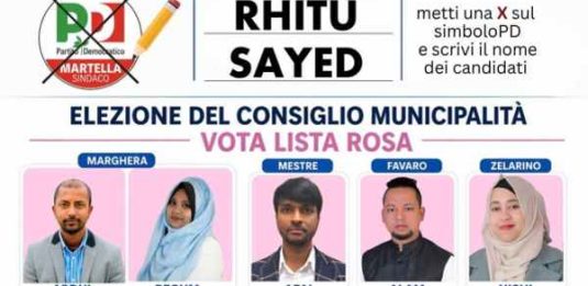 Il Partito democratico a Venezia sta candidando un blocco piuttosto numeroso di bengalesi