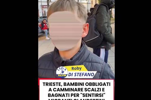 Trieste, bambini delle elementari bendati, scalzi e bagnati per 'sentirsi' come i clandestini