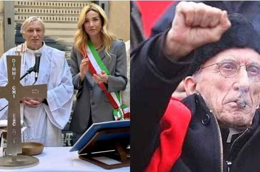 Silvia Salis alla messa in ricordo di Don Gallo