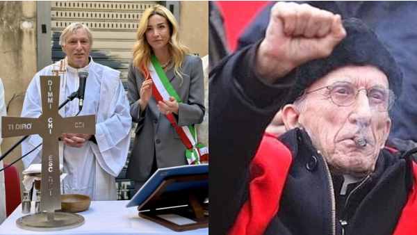 Silvia Salis alla messa in ricordo di Don Gallo